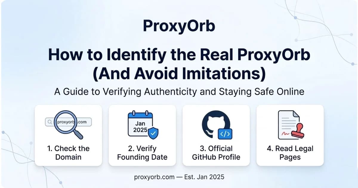 چطور ProxyOrb اصلی را شناسایی کنیم (و از سایت‌های تقلبی دور بمانیم)